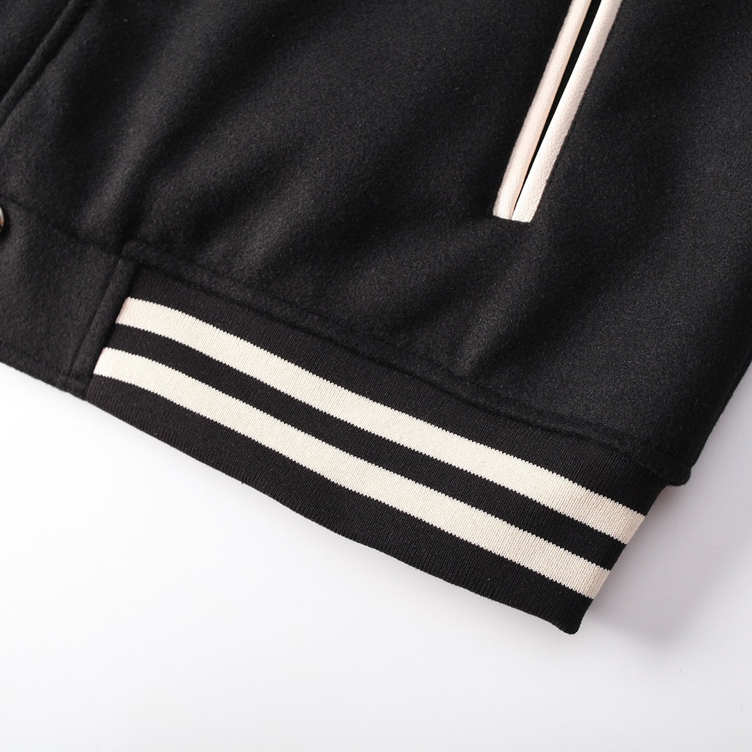 CHROME HEARTS HORSE SHOE LOGO VARSITY JACKET BLACK