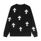 CHROME HEARTS WOOL WHITE CROSS SWEATSHIRT BLACK