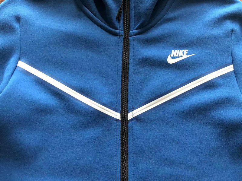 NIKE TECH FLEECE HOODIE x BLUE WHITE