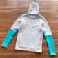 NIKE TECH FLEECE HOODIE x WOLF GREY/AQUAMARINE/ORANGE