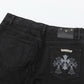 CHROME HEARTS DOUBLE CROSS JEANS BLACK