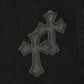 CHROME HEARTS BLACK CROSS PATCH JEANS BLACK