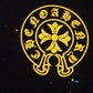 CHROME HEARTS PAINT DRIP YELLOW CROSS SWEATSHIRT BLACK