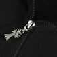 CHROME HEARTS ASYMMETRICAL ZIP HOODIE BLACK