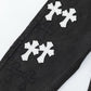 CHROME HEARTS WHITE CROSS PATCH JEANS BLACK