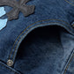 CHROME HEARTS BLUE CROSS PATCH JEANS DENIM