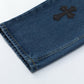 CHROME HEARTS BLACK CROSS PATCH JEANS DENIM