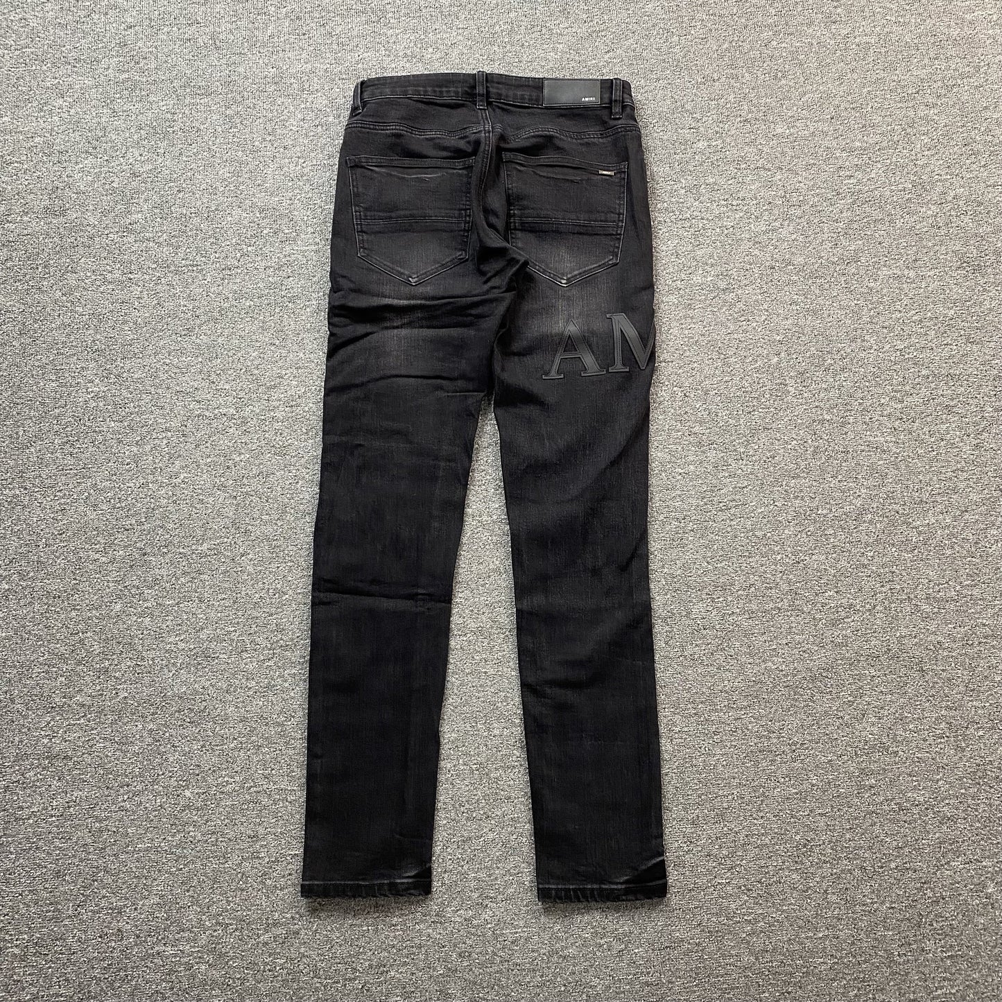AMIRI CORE APPLIQUE BLACK LEATHER JEANS