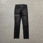 AMIRI CORE APPLIQUE BLACK LEATHER JEANS