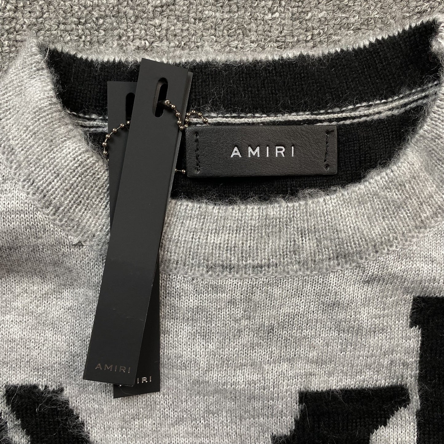 AMIRI STAGGERED GRADIANT CREWNECK GREY