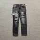 AMIRI VARSITY LOGO REPAIR JEANS