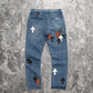CHROME HEARTS 3 COLOR CROSS BLUE JEANS