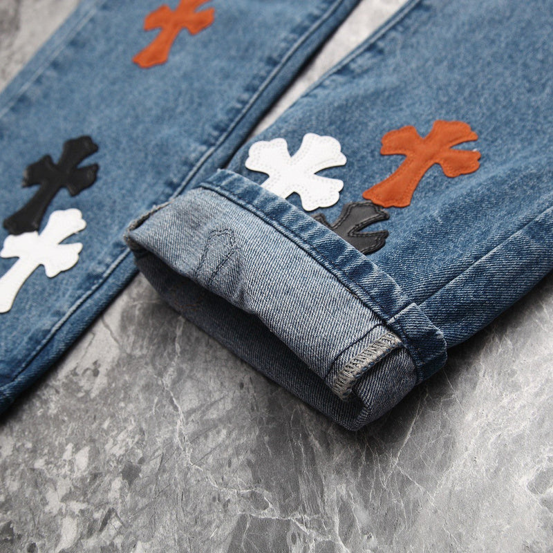 CHROME HEARTS 3 COLOR CROSS BLUE JEANS