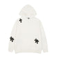 CHROME HEARTS BLACK CROSS PATCH HOODIE WHITE