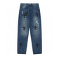 CHROME HEARTS BLACK CROSS PATCH JEANS DENIM