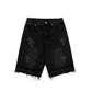 CHROME HEARTS BLACK CROSS PATCH JORTS BLACK