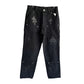 CHROME HEARTS BLACK DOUBLE KNEE CARPENTER JEANS
