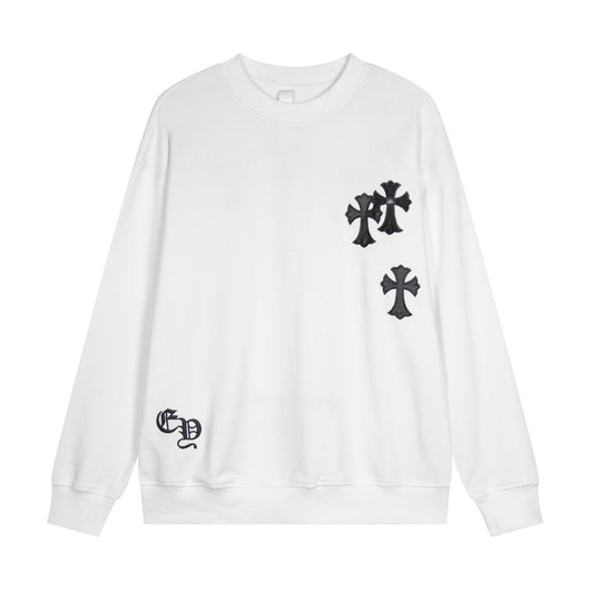 CHROME HEARTS CROSS PATCH SWEATSHIRT WHITE