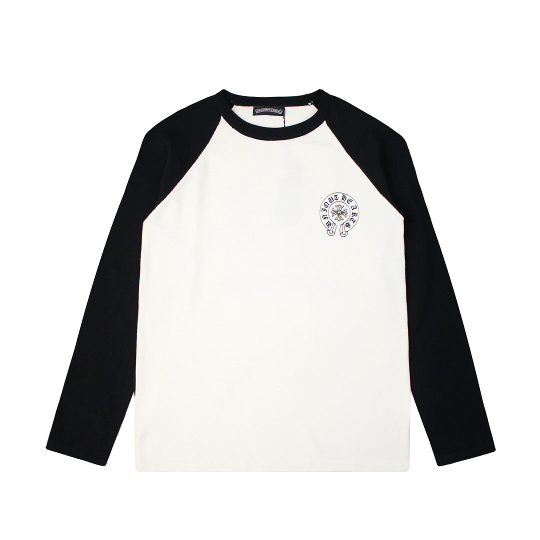 CHROME HEARTS HORSE SHOE LOGO LONGSLEEVE WHITE BLACK