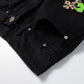 CHROME HEARTS JEANS BLACK GREEN LEOPARD