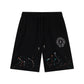 CHROME HEARTS PAINT DRIP SHORTS BLACK