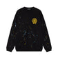 CHROME HEARTS PAINT DRIP YELLOW CROSS SWEATSHIRT BLACK