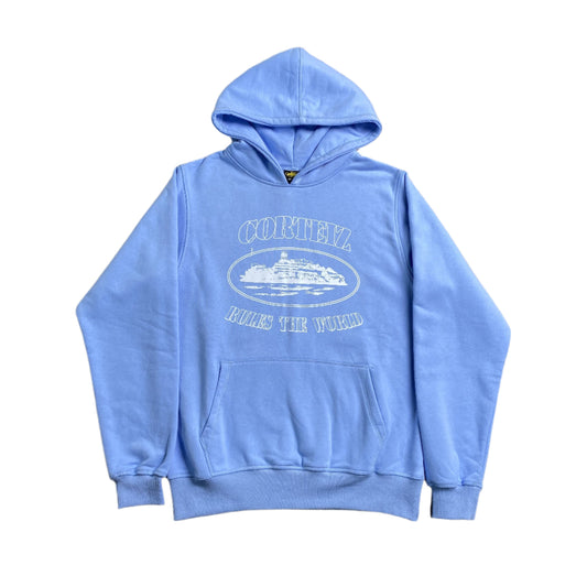 CORTEIZ ALCATRAZ HOODIE BABY BLU