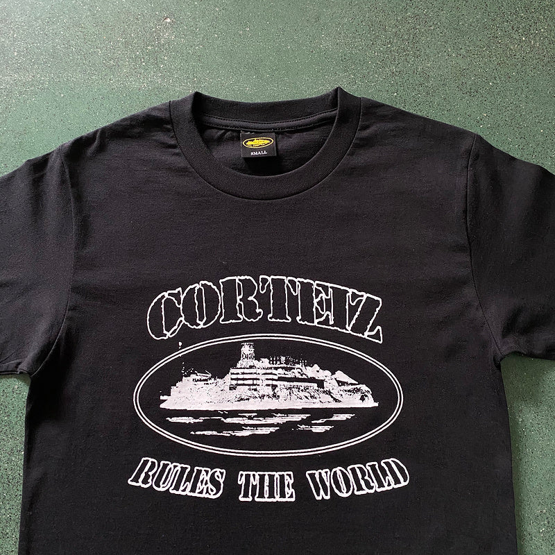CORTEIZ OG ALCATRAZ TEE BLACK WHITE