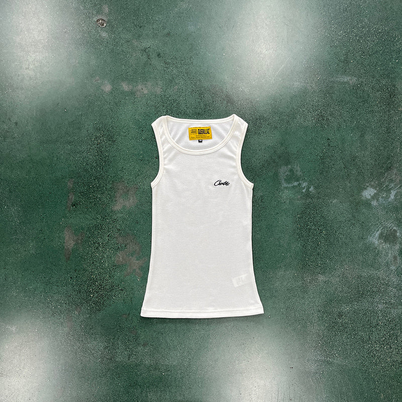 CORTEIZ WAFFLE TANK TOP WHITE