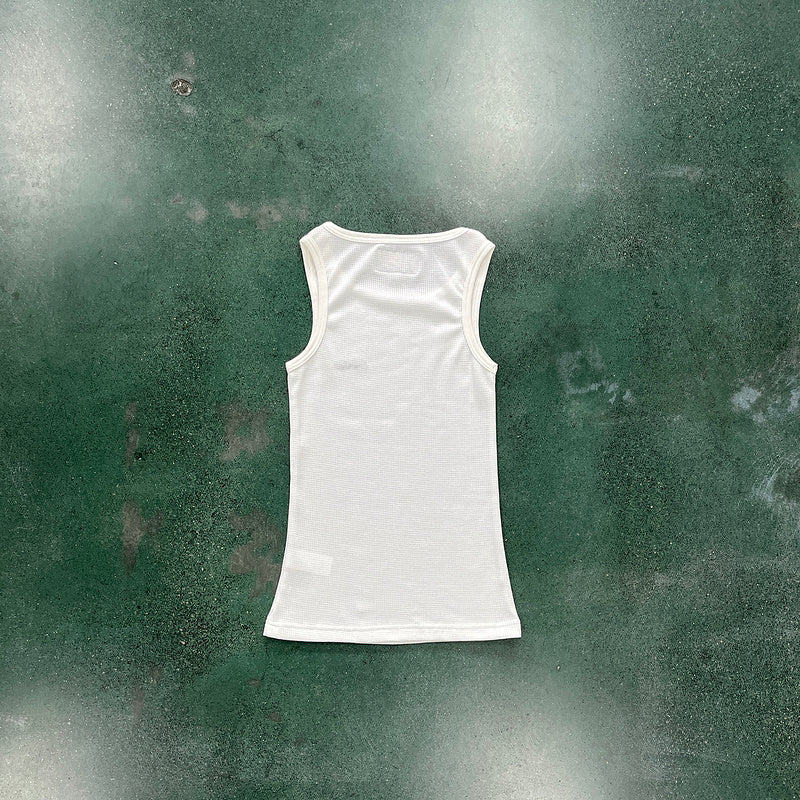 CORTEIZ WAFFLE TANK TOP WHITE