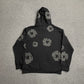 DENIM TEARS COTTON WREATH HOODIE MONOCHROME BLACK