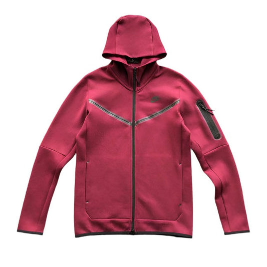 NIKE TECH FLEECE HOODIE x BURGUNDY