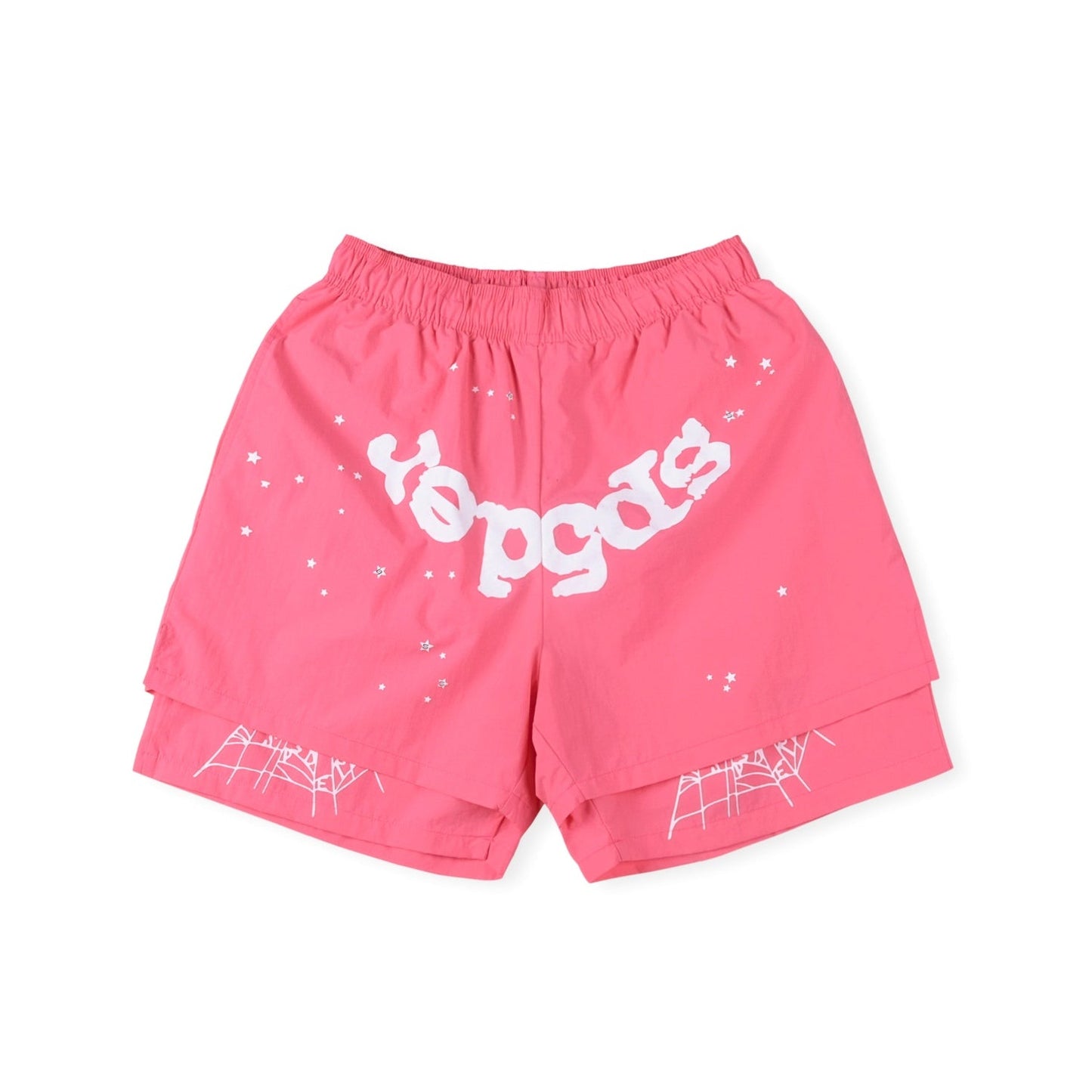 SP5DER OG WEB DOUBLE LAYER SHORTS PINK