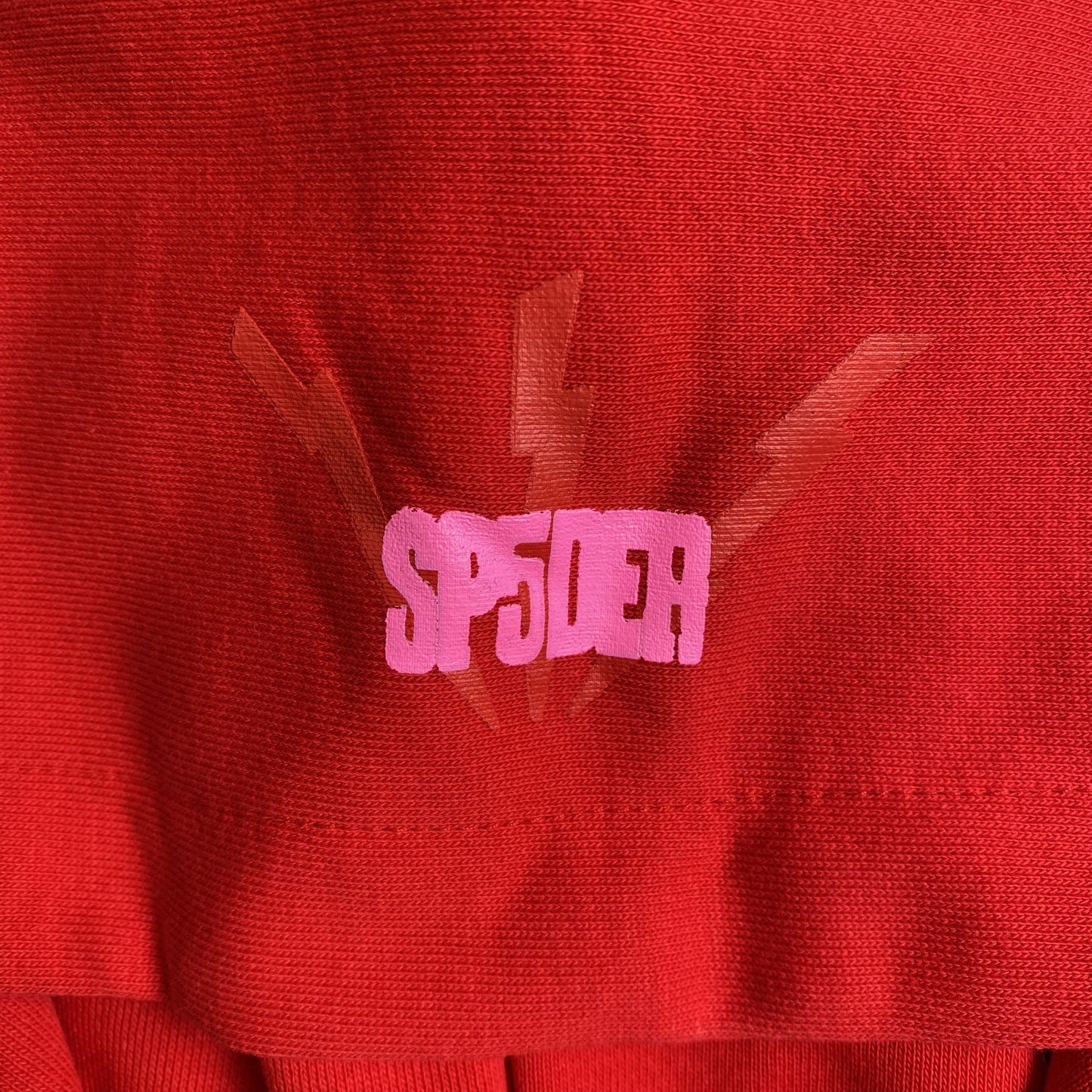 SP5DER WORLDWIDE RED ANGEL NUMBER 555 HOODIE RED