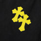 CHROME HEARTS YELLOW CROSS PATCH JEANS BLACK