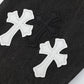 CHROME HEARTS WHITE CROSS PATCH JEANS BLACK