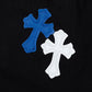 CHROME HEARTS BLUE CROSS PATCH JEANS BLACK