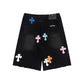 CHROME HEARTS MULTICOLOR CROSS PATCH JORTS BLACK